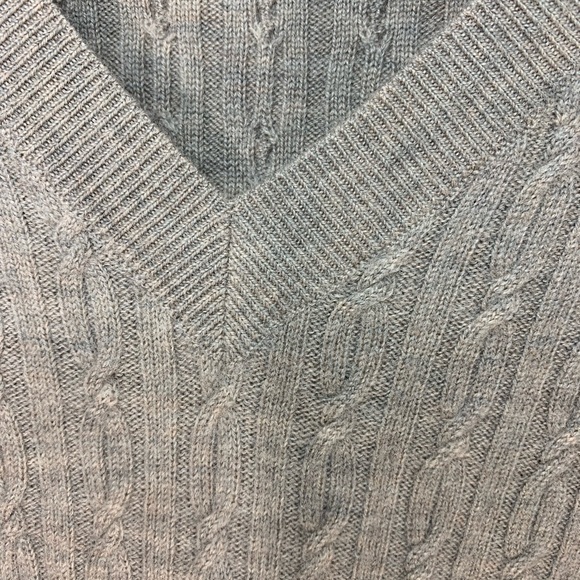 Cynthia Rowley Women Knit 100% Fine Merino Wool Sweater Tan Long Sleeves V Neck - Picture 8 of 9